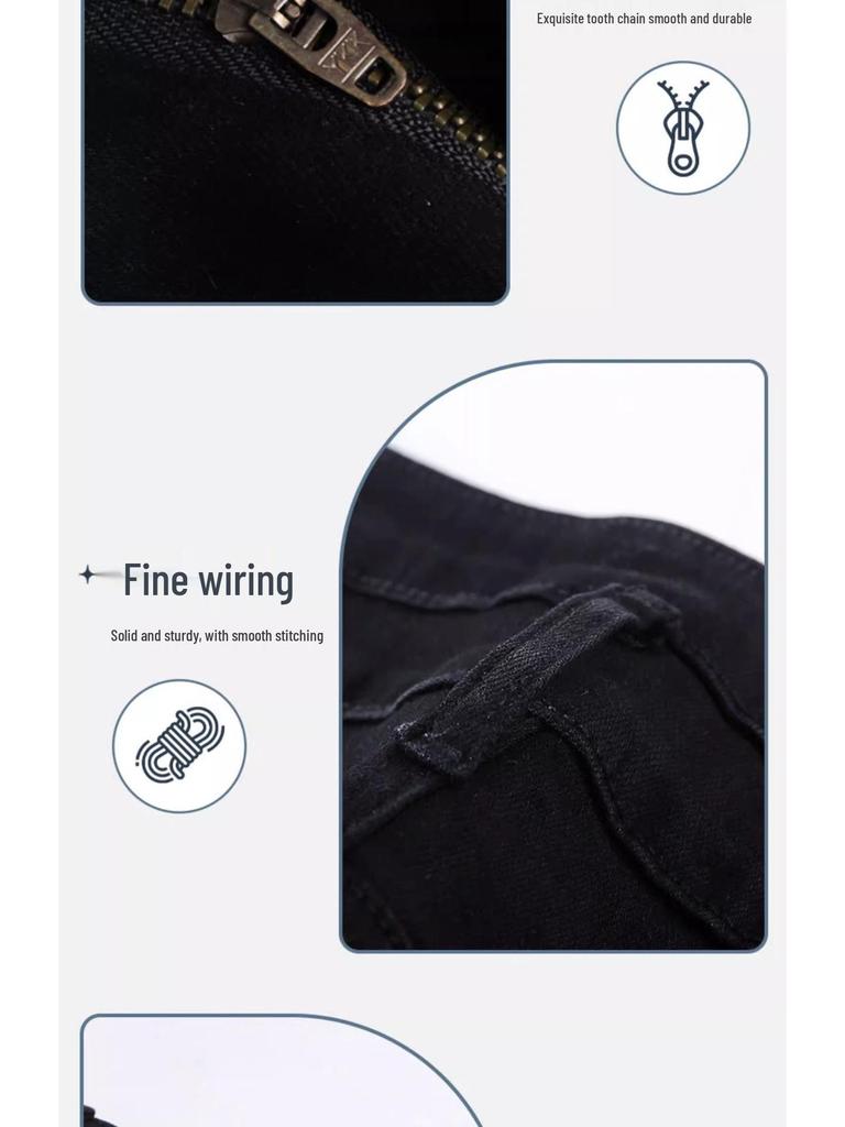 Black High-Waisted Micro-Flared Jeans for Women - 2025 Spring/Autumn Slimming Stretch Bodycon Pants