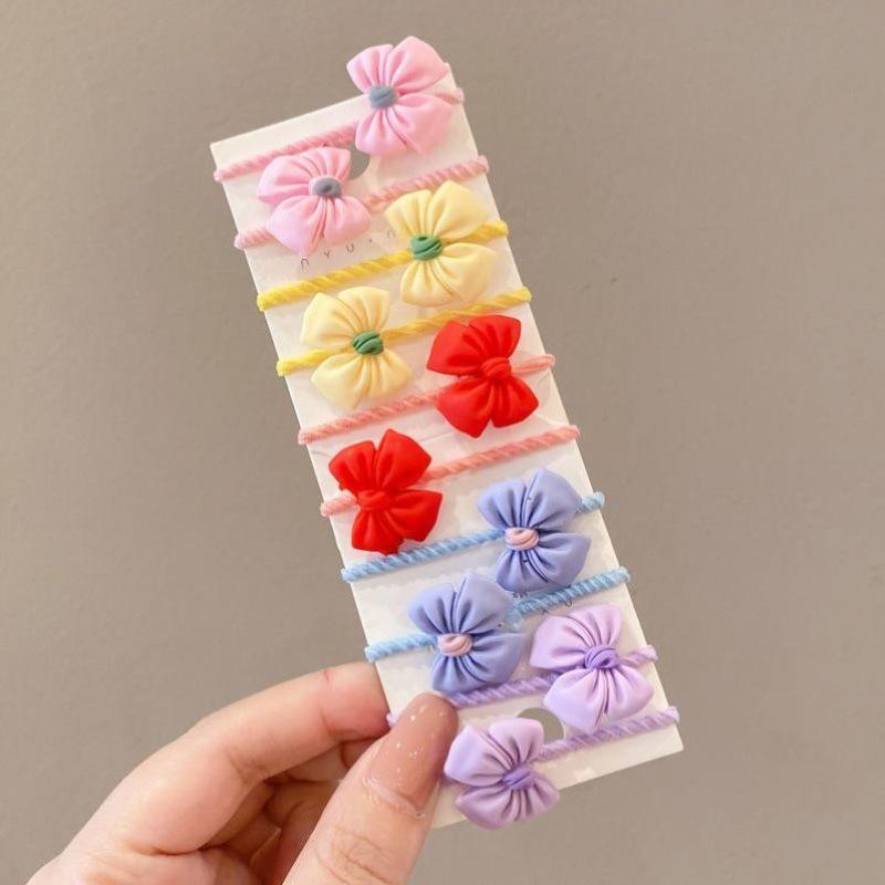 10Pcs/Set Girls Cute Cartoon Animal Rubber Band Elastic Hair Bands Children Headwear Hair Accessories Kids Headband Ornaments