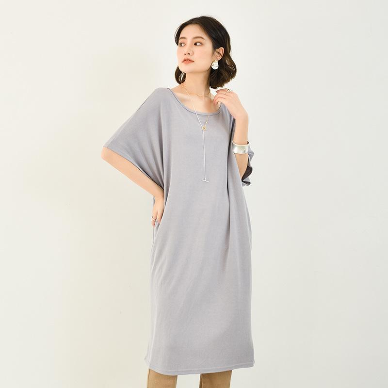 Women's Spring/Summer Modal Nightdress - Loose, Trendy, Short Sleeve, Cotton, Maternity Long Skirt