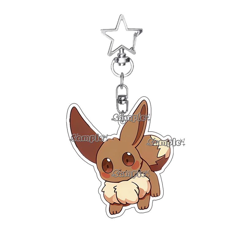 PKM Umbreon Jolteon Glaceon Vaporeon Eevee Anime Cartoon Accessory Acrylic Keychain Backpack Decoration Charm Pendant Gifts Toys
