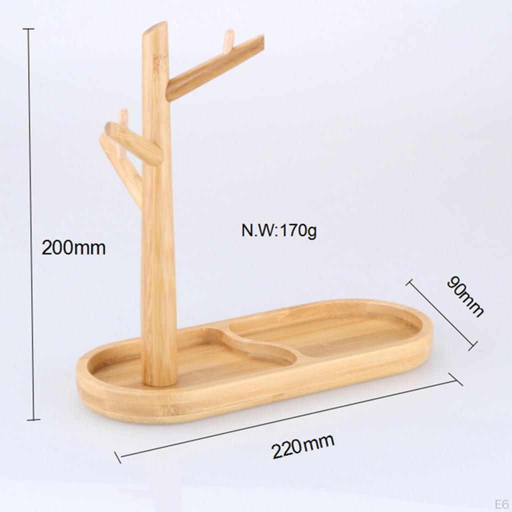 Bamboo Necklace Storage Holder Cufflinks Watch Anklet with Branch Earring Jewelry Stand