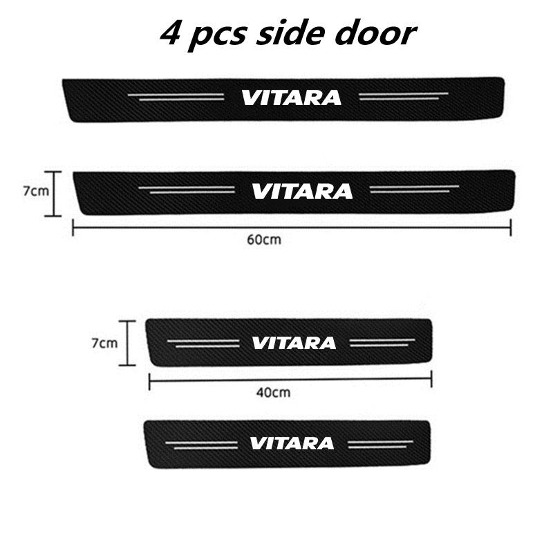 AAGK1 Carbon Fiber Car Sticker Car Door Trunk Protective Strip Anti Scratch Decal for Suzuki VITARA Logo Car Accessories