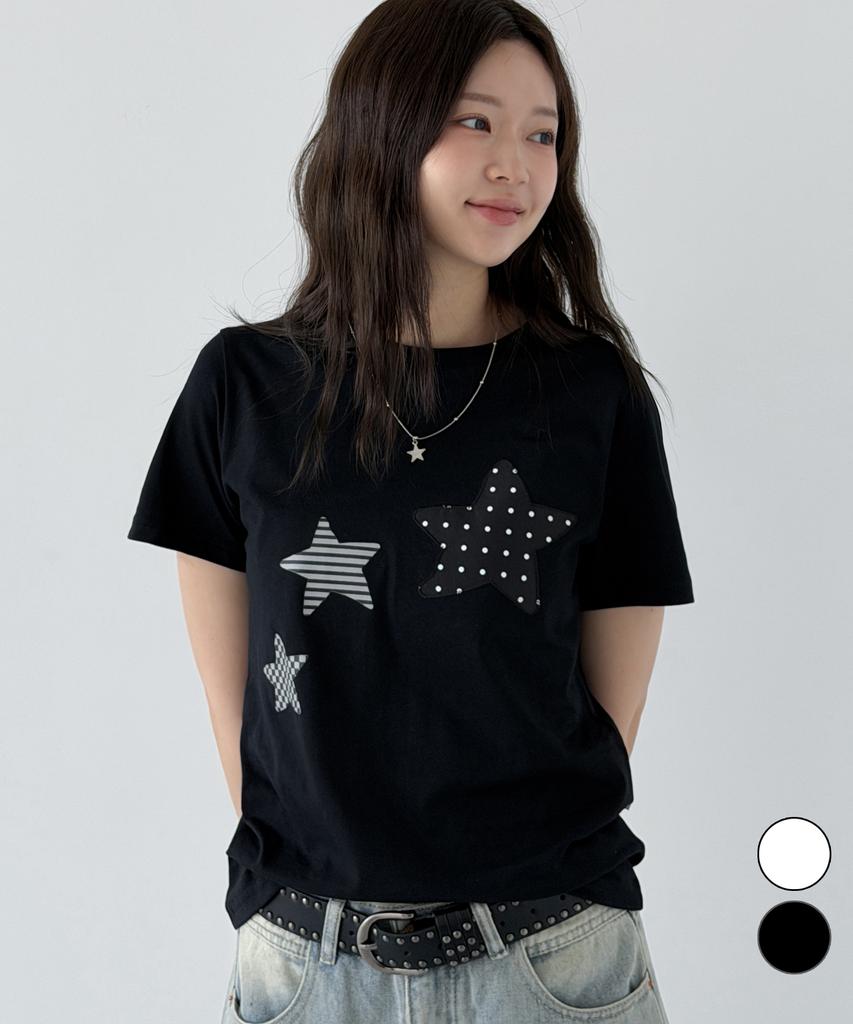 NTBC Dot On Star Graphic Short Sleeve T-Shirt_2 Colors