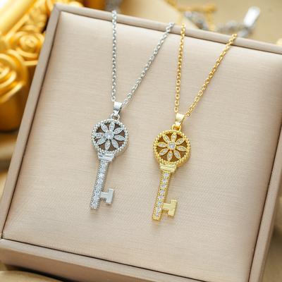 Hot Sale Micro-set Key Necklace High-end Zircon Jewelry