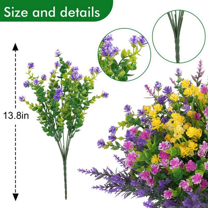 12pcs Artificial Flowers Decoration for Indoor Outdoor Hanging Baskets Garden Porch Window Home Vases Wedding Decorations