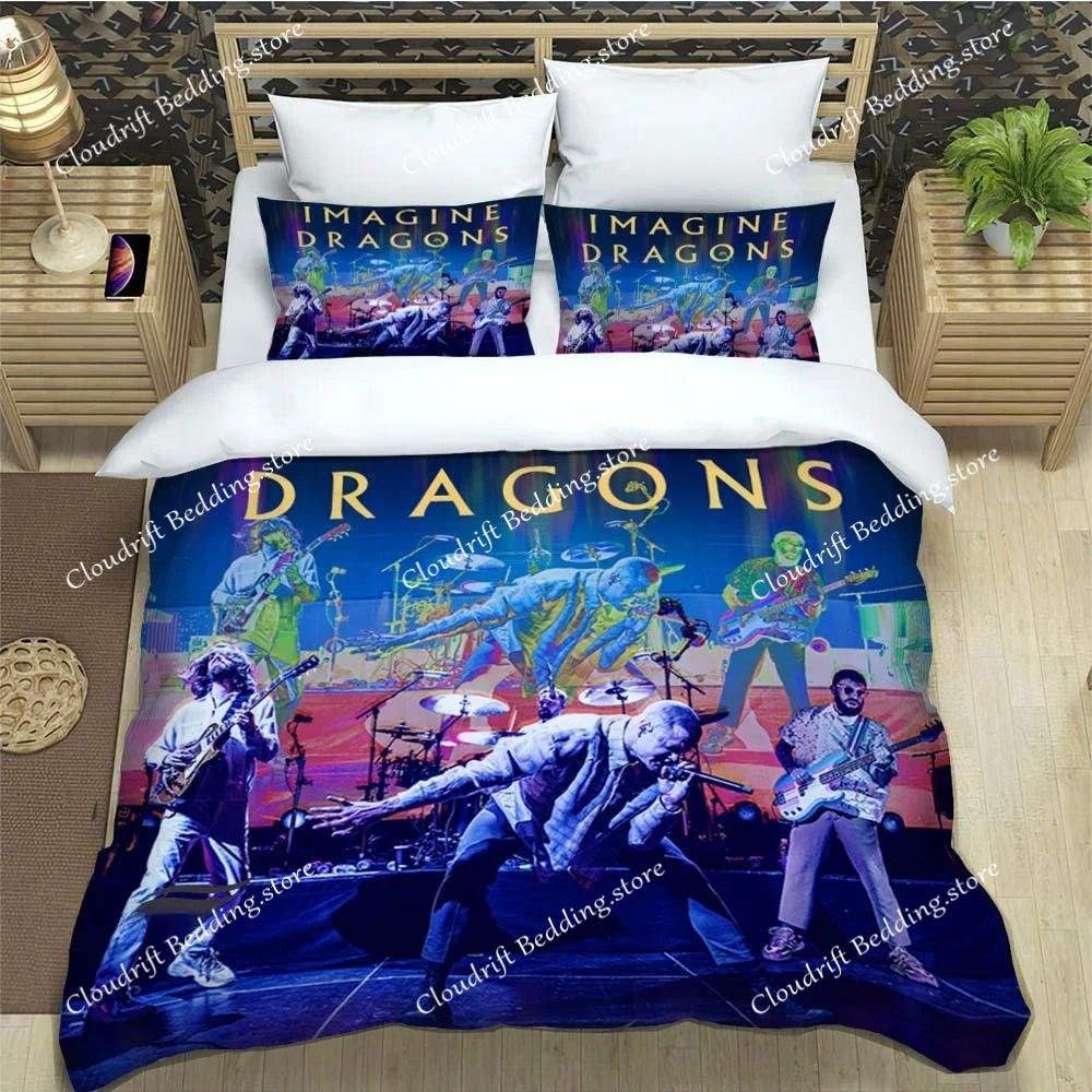 Rocková kapela Imagine Dragons Ložní soupravy Vynikající sada ložního prádla Povlak na přikrývku Sada přikrývky Ložní souprava Luxusní dárek k narozeninám