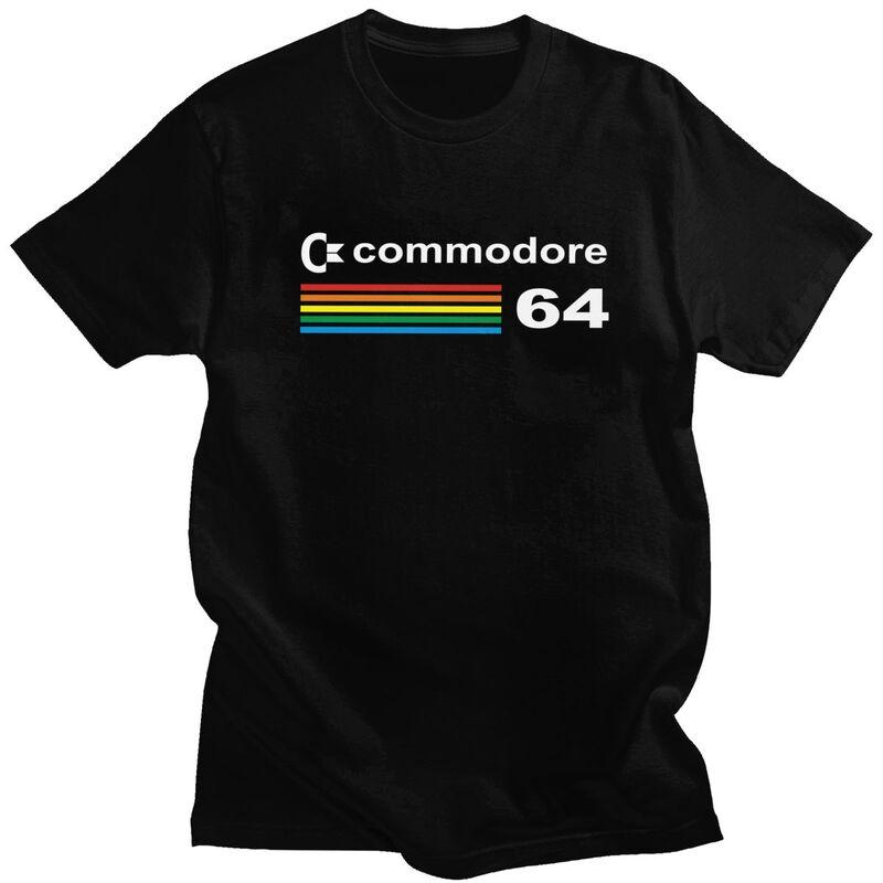 Custom Commodore 64 Computer T Shirt Men ShortSleeve Computer Geek Nerd Tee Tops 100 Cotton Slim Fit Tshirt Merch