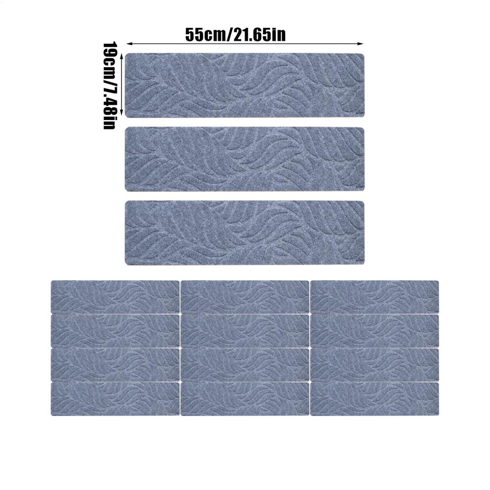 

Stair Carpet Cover 15 Pieces Wooden Steps Non Slip Carpet Mat Adhesive Reusable Indoor Staircase Runner For Elders Kids Dogs 55x19cm світло-сірого кольору