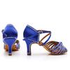 Latein-Tanzschuhe, glitzernde Strasssteine, Damen-Ballsaal-Tanzschuhe mit Absatz, 7 cm
