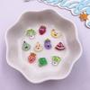 50 pièces Résine Coloré Paillettes Dessin Animé Fraise Banane Radis Fruit Ongles Art Strass à Dos Plat Applique Bricolage Scrapbook Artisanat