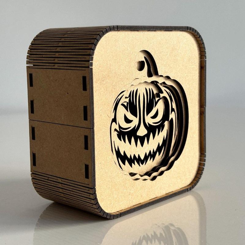 Halloween Night Lights Wooden Pumpkin Lanterns Party Decorations Ornament Scene Atmosphere Arrangement Props