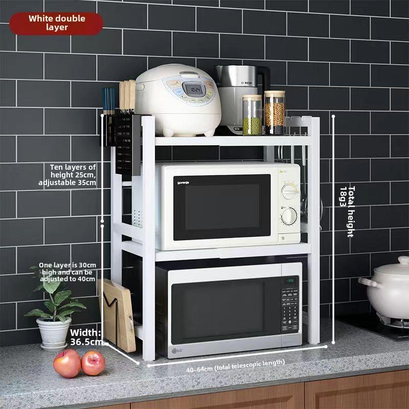 Thickened countertop kitchen microwave rack retractable desktop multi-layer rice cooker oven rack household storage rack