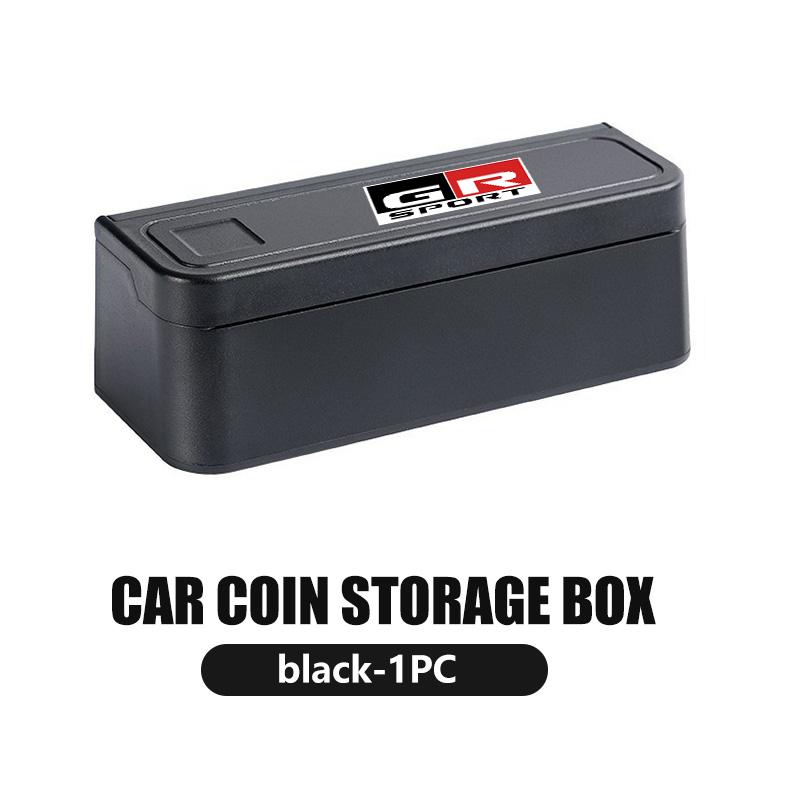 For Toyota Car Small Coins Holder Storage Box Coin Collectible Case Creative Central Armrest Box Wallet Crown GR Corolla YARIS