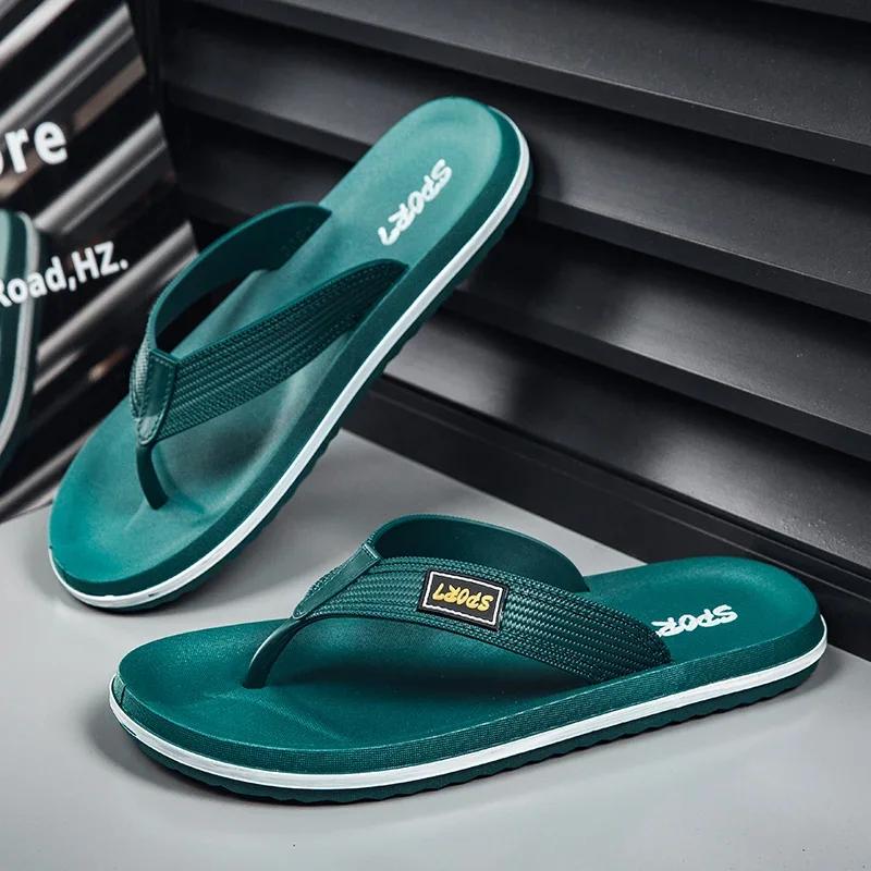 Męskie Kapcie Outdoor Płaskie Klapki Męskie Lekkie Buty Plażowe Letnie Sandały Casualowe Wewnętrzne Domowe Antypoślizgowe Klapki Łazienkowe