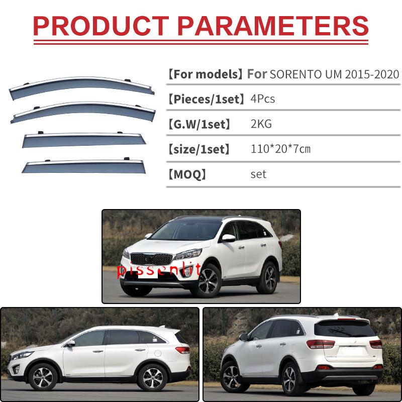 Weathershields Wind Rain Guard Roof Sun Rain Shade Vent Visor Spoiler Wing For Kia Sorento 2003-2020 Window Visor Accessories