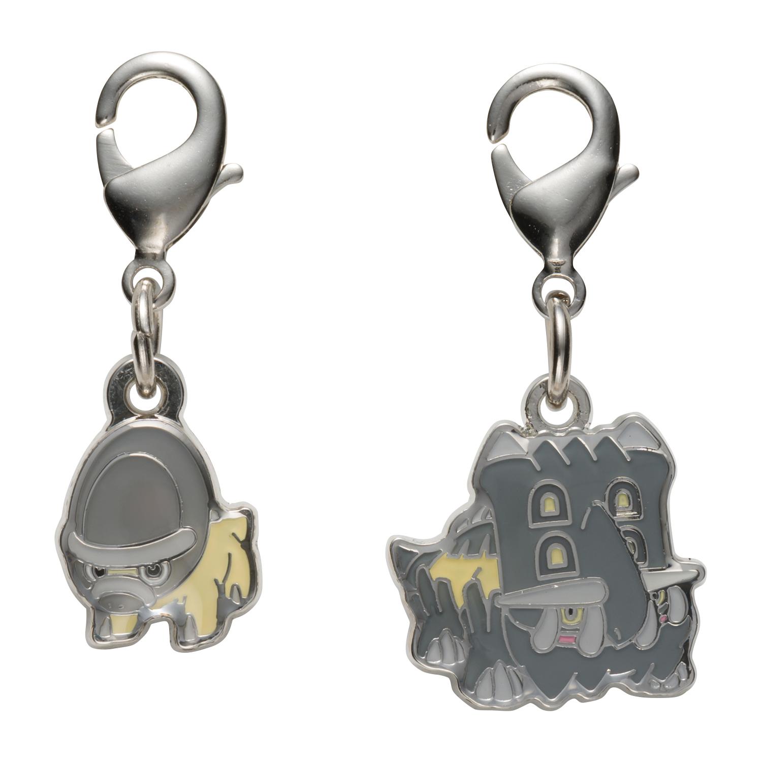 [Pokemon] Pokemon Center National Pokedex Metal Charm #410 Shieldon & #411 Bastiodon