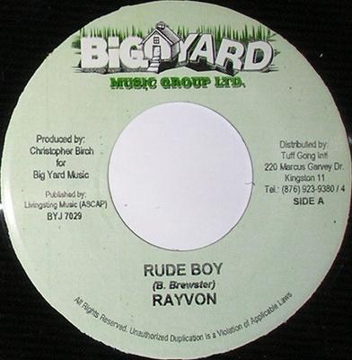 7inch Record RAYVON / BLING DAWG - Rude Boy / Girl Tonight BYJ7029 Big Yard Music  2004 Jamaica Reggae, Ska & Dub Used