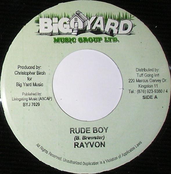 

7-дюймовая пластинка RAYVON / BLING DAWG - Rude Boy / Girl Tonight BYJ7029 Big Yard Music 2004 Ямайка Регги, Ска и Даб Б/У