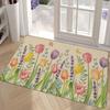 Vibrant Tulip Lavender Door Mat Spring Flower Soft Non-Slip Washable Kitchen Rug Bedroom Living Room Home Decor Floor Mat 1PC
