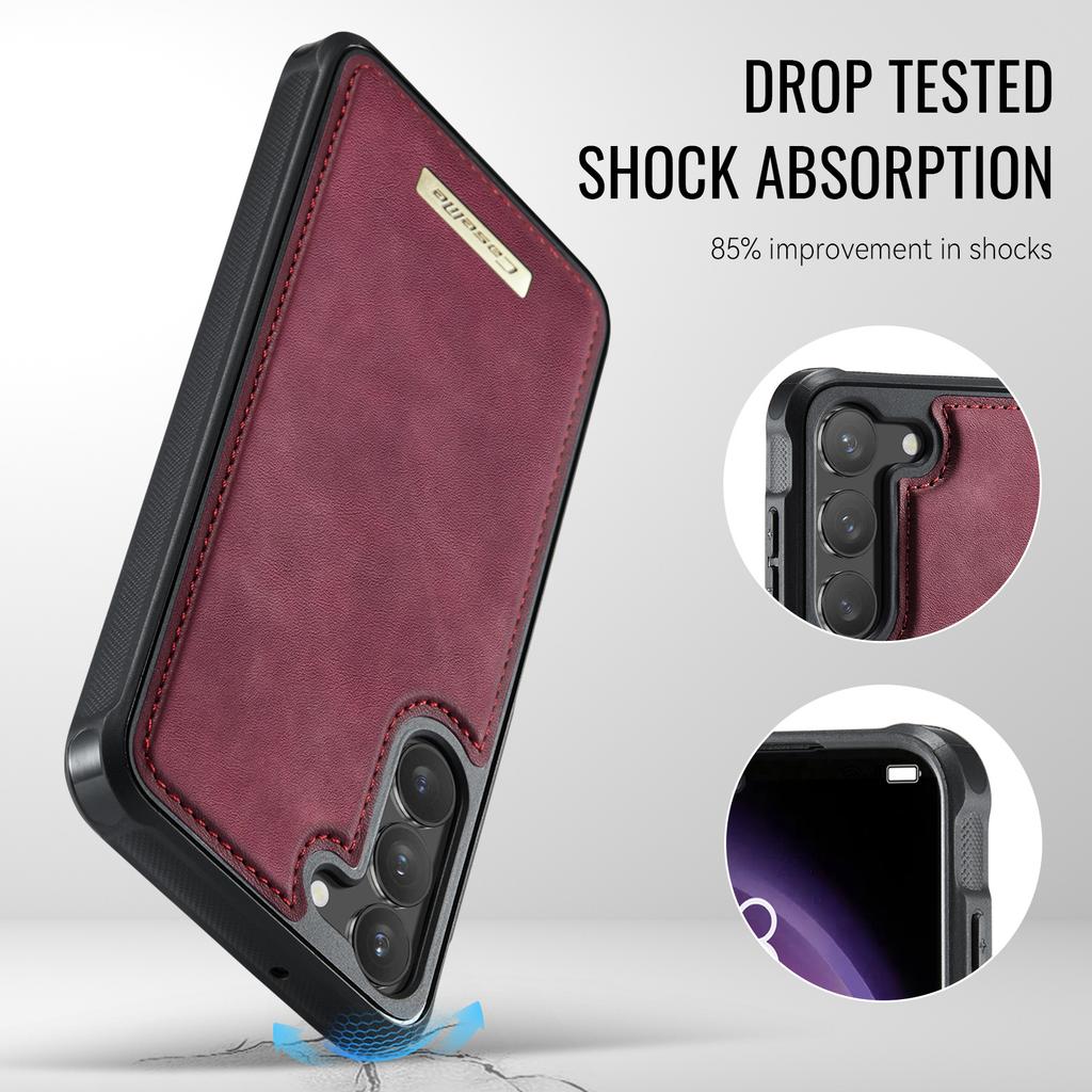 For Samsung Galaxy S23 Magnetic Case CASEME ME80 Series Leather PC TPU Phone Cover with Detachable Wallet