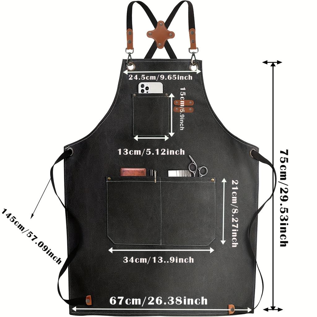 Canvas Apron Waterproof and Oil-proof Household Coffee Shop Kitchen Dining Room Work Apron Men's Apron