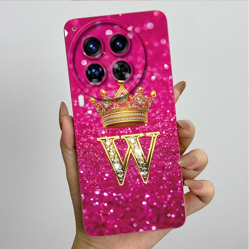 Camon30 Phone Case For Tecno Camon 30 Pro Premier 5G Casing Crown Letters Liquid Silicone Protection Back Cover Anti Slip Funda