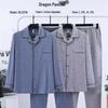 Dragon Pavilion Four Seasons Men's Cotton Lycra Pajama Set: Turn-Down Collar, Long Sleeve, Loose Fit