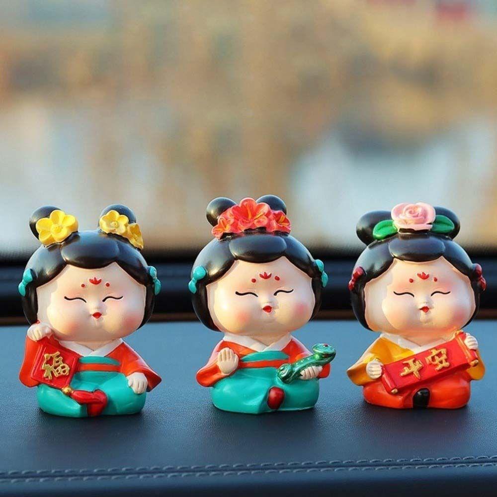 Resin Chinese Ancient Beauty Statue Decorative Tang Dynasty Woman Figurine  Car Interior
