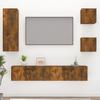 5 Piece TV Cabinet Set Smoked Oak Effect Particleboard