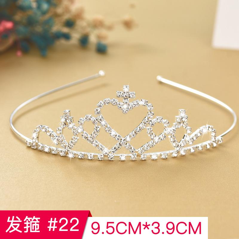 Exquisite Rhinestone Tiara Crown Cute Design Hairgrips Hair Clips for Kids and Baby Girls Birthday Headband Comb Pin