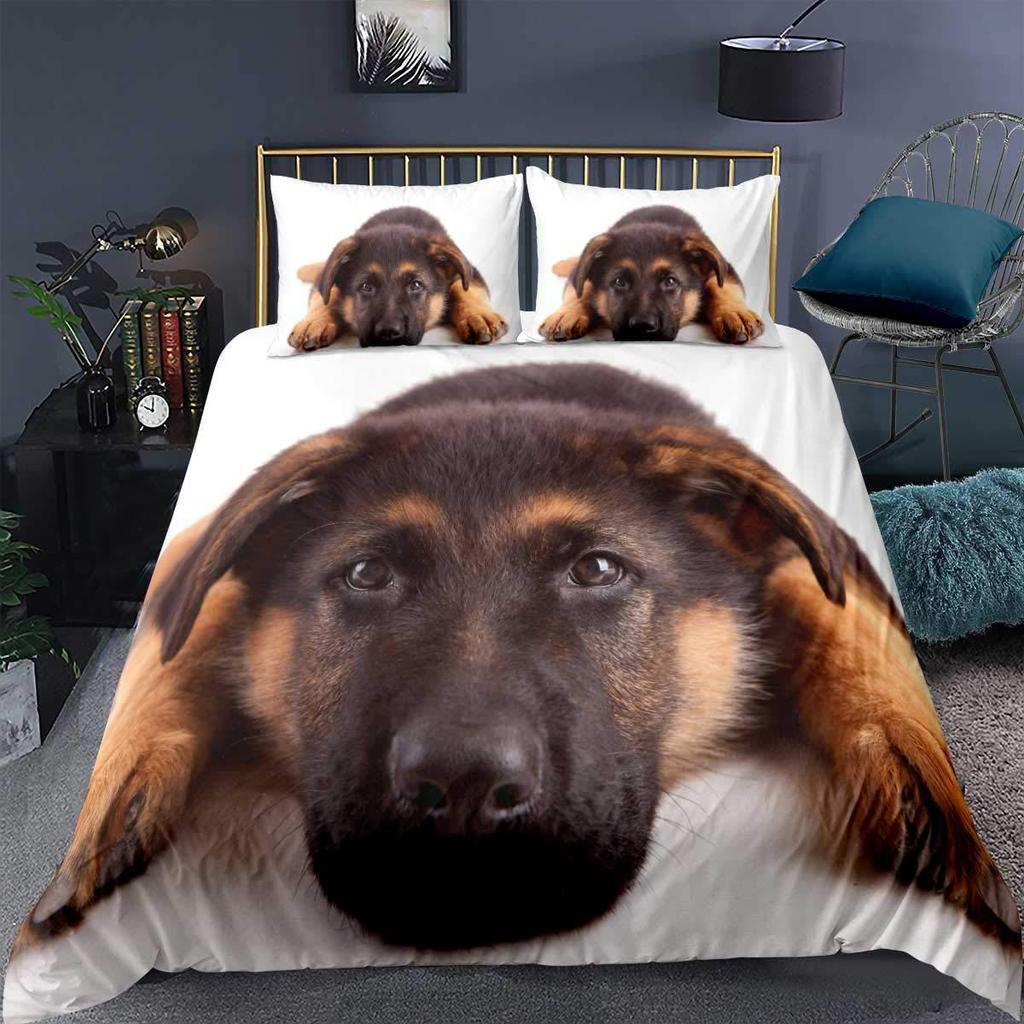 German Shepherd Printed Duvet Set Comfort Animal Digital Printed Four Seasons Bedding Set
