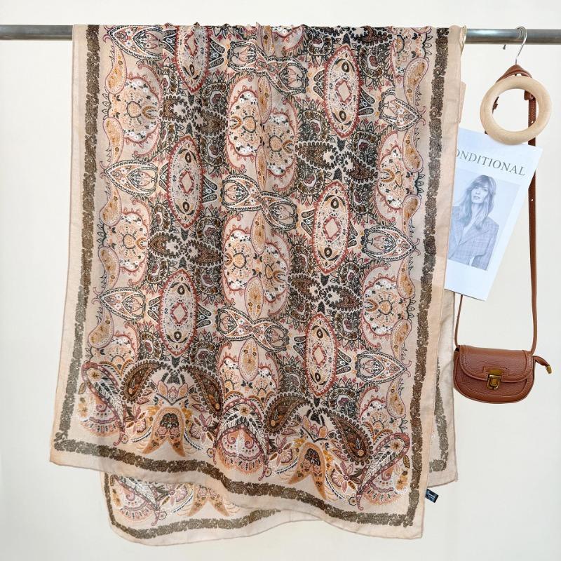 Literary Sense, Retro Pattern Printed Scarf, Women's Temperament, Fashionable Personality, Long Scarf When Traveling