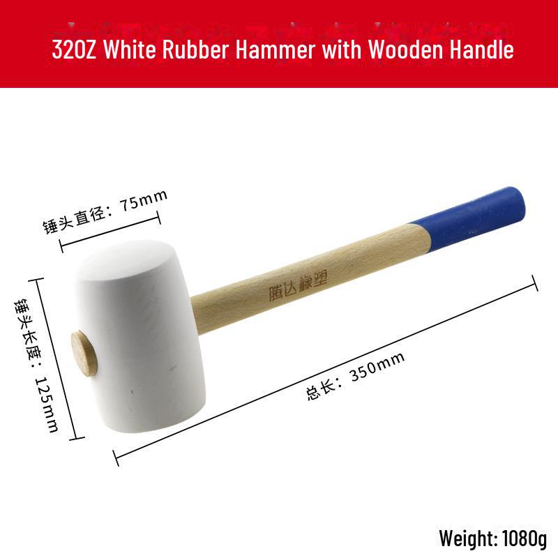Tengda Solid Wood Handle Rubber Mallet for Tile and Floor Installation