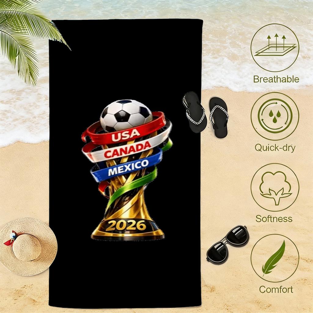 2026 Fußball Mikrofaser Strandtuch Schnelltrocknend Super Saugfähig Sandfrei Weich Übergroße Badetücher Fußballfans Fitnessstudio Sporttuch