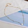 Hot-selling European and American popular ultra-fine stainless steel collarbone chain fashion light luxury baroque pearl pendant necklace