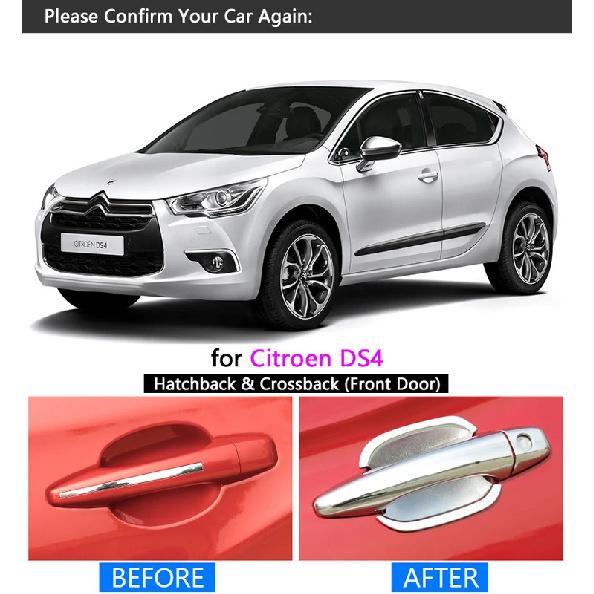 For Citroen DS4 2010 - 2017 Chrome Handle Cover Trim Set DS 4 2011 2012 2013 2014 2015 2016 Car Accessories Stickers Car Styling