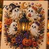 Nicht gruselige Halloween-Deko-Projekte, Perlenmalset, Süßer Geist 3D-Kunst-DIY, Gemütliches Herbst-Hausdeko-Set für Erwachsene, Weihnachtsbasteln Festlich