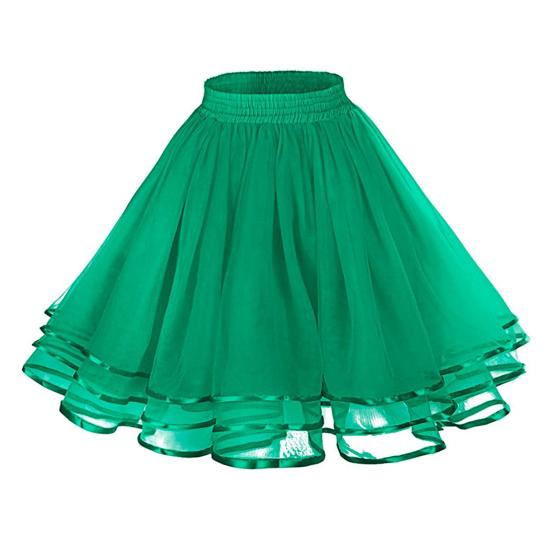 Síťovaná tylová sukně s elastickým pasem Jednobarevná třívrstvá princezna sukně Cosplay Svatební večírky