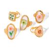 Yori Arrivals Eternal Flower Fashion Classic Open Ring 18K PVD Plated Clothing Accessories Waterproof Fashion Jewelry Gift