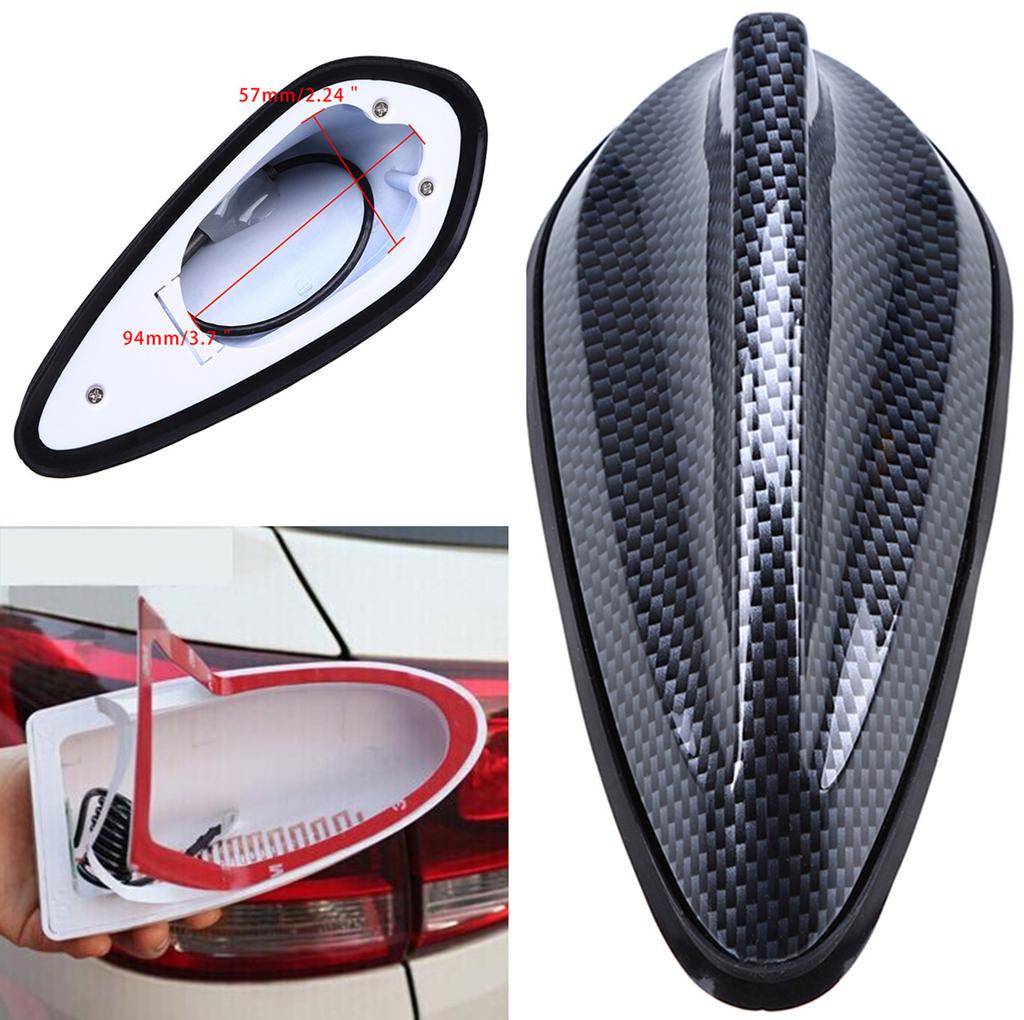 1X Carbon Fiber Surface Car Roof Shark Fin Decor Antenna Radio FM Signal Aerials
