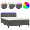 Exclusive House - Slatted Bed Base with LED Mattress Dark Grey 140x200 Cm
