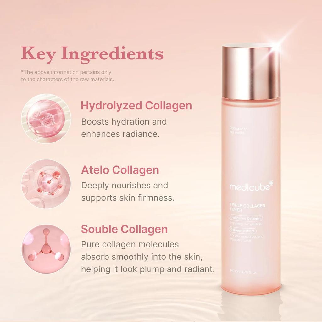 [medicube] Triple Collagen Toner | Kbeauty Toner/ Korean Toner / Glass skin / Glowy Skin / Collagen+Hyaluronic Acid+Niacinamide