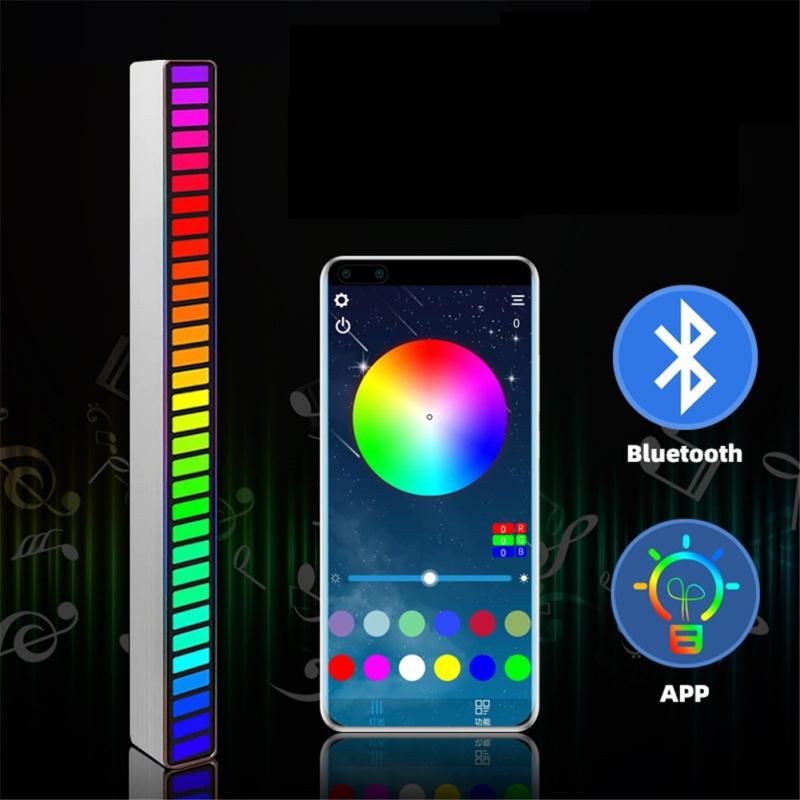 Metal Led Symphony Rhythm  Light Rgb Sound Control Atmosphere Strip Lamp Stress Relief Desktop Party