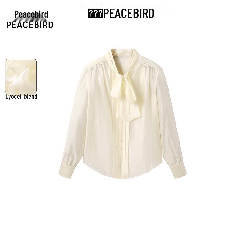 PEACEBIRD Women s Tie-Front Long Sleeve Shirt L