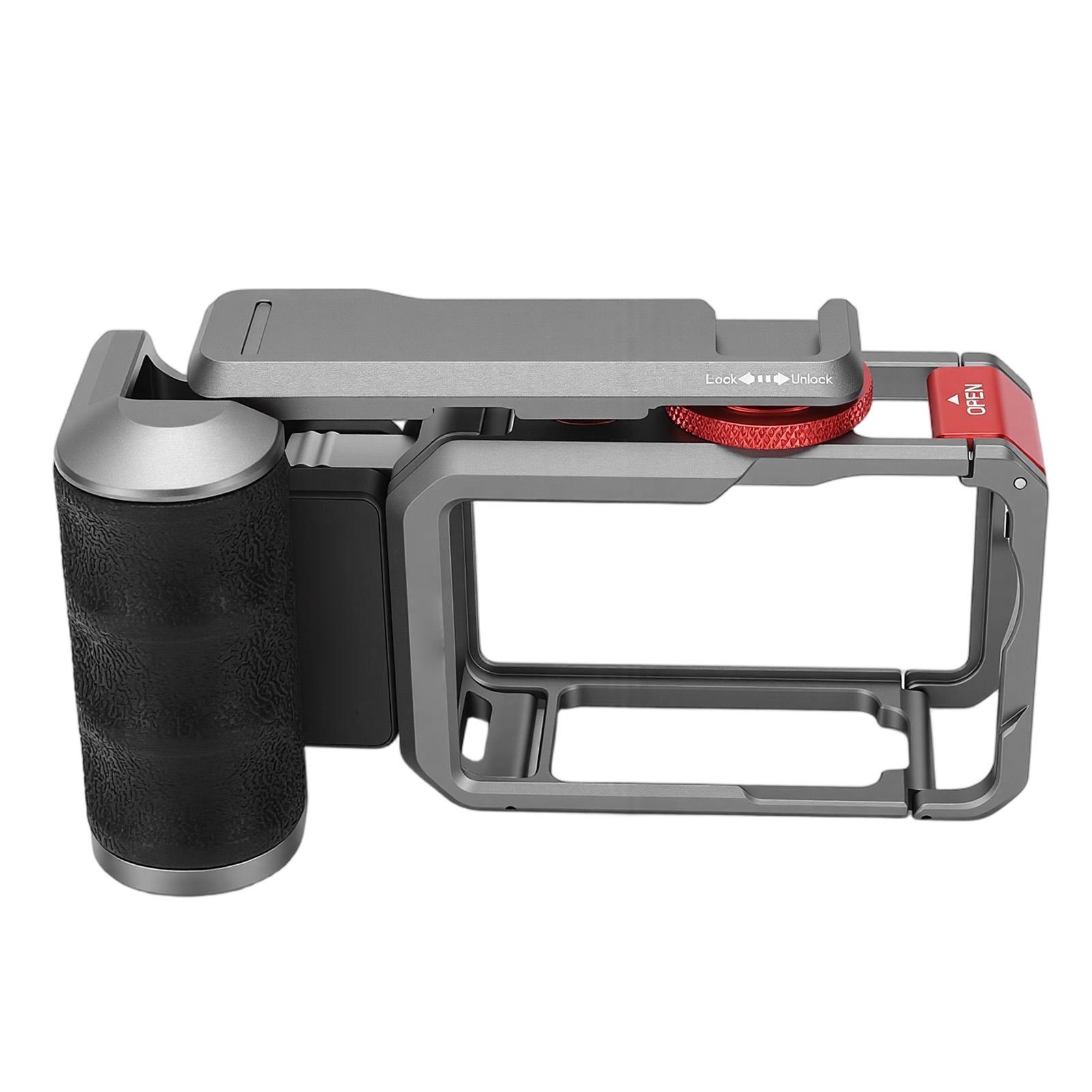 Street Grip Kit Fit for DJI Action 6 Sports Camera Street Photography Grip Handle Metal Cage Set
