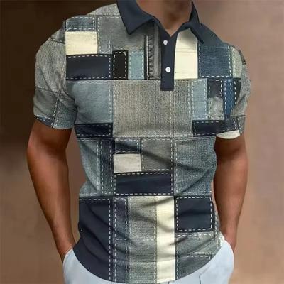 Men Summer Short Sleeve Lapel Golf Polo Shirt Tops Men Clothes Casual 3D Digital Print Sport Retro Style Polo Shirt