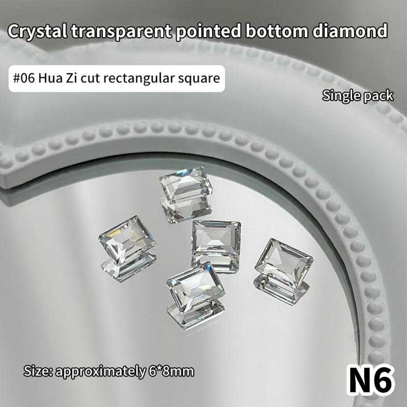 

1 шт. Прозрачный лед сквозь прозрачный нейл-арт Блестящий прозрачный камень из стекла с острым дном 3D DIY аксессуар для украшения маникюра as the picture