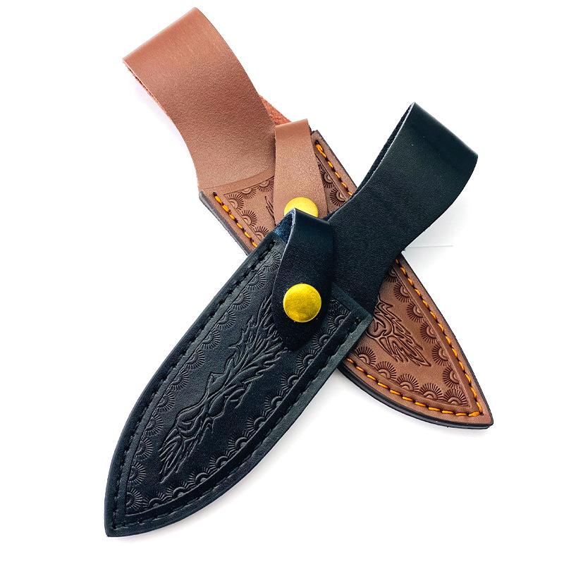 Knife Sheath Top-grain Cowhide Knife Sheath Outdoor Straight Knife Sheath Knife Case Pocket Sheath for Fixed Blade