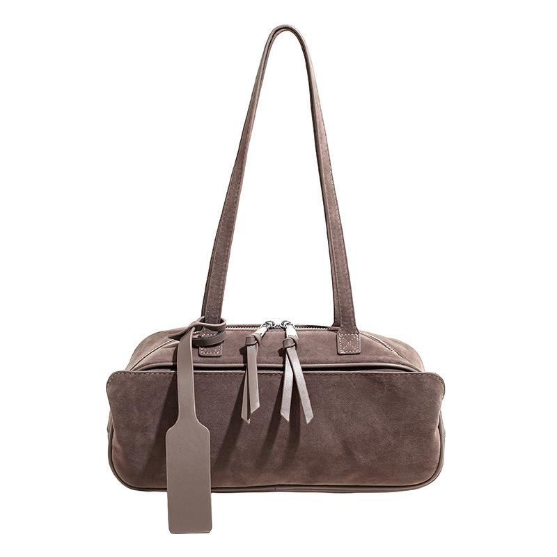 Suede bag women's large-capacity new autumn and winter retro shoulder underarm bag commuter pillow bag