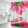 Beautiful Tulip Rose Flowers Shower Curtain Bathroom Curtains Nature Flower Waterproof Polyeste Fabric Bathtub Decor With Hook
